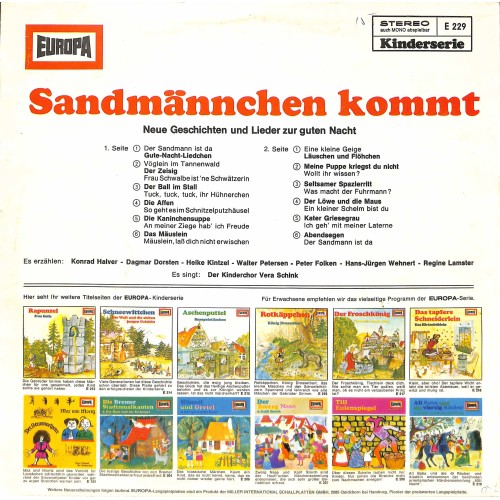 LP + CD: Sandmännchen kommt - Neue Geschichten und <Lieder zur guten Nacht