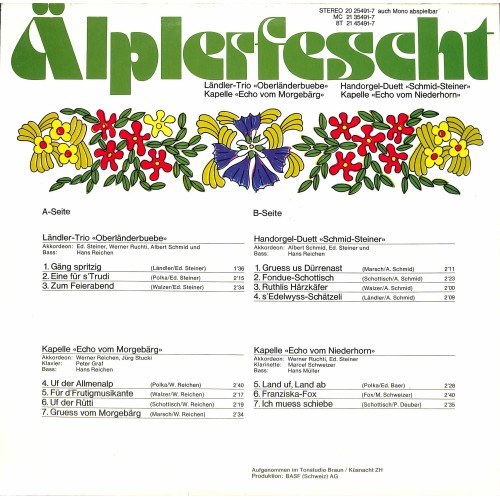 CD-Kopie von Vinyl: Älplerfescht - diverse - 1973
