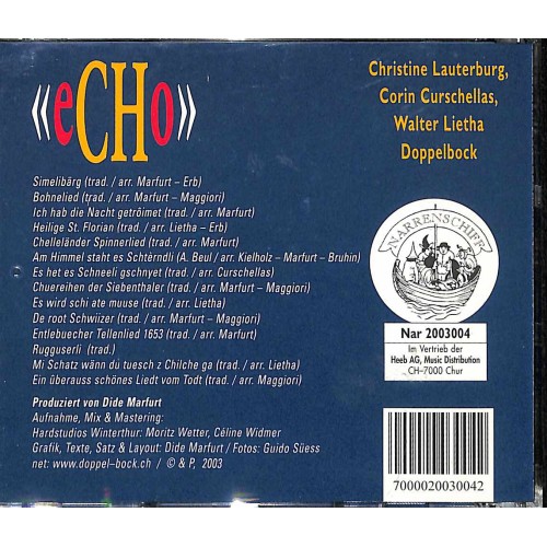 Occ. CD eCHo Christine Lauterburg, Corin Curschellas, Walter Lietha, Doppelbock