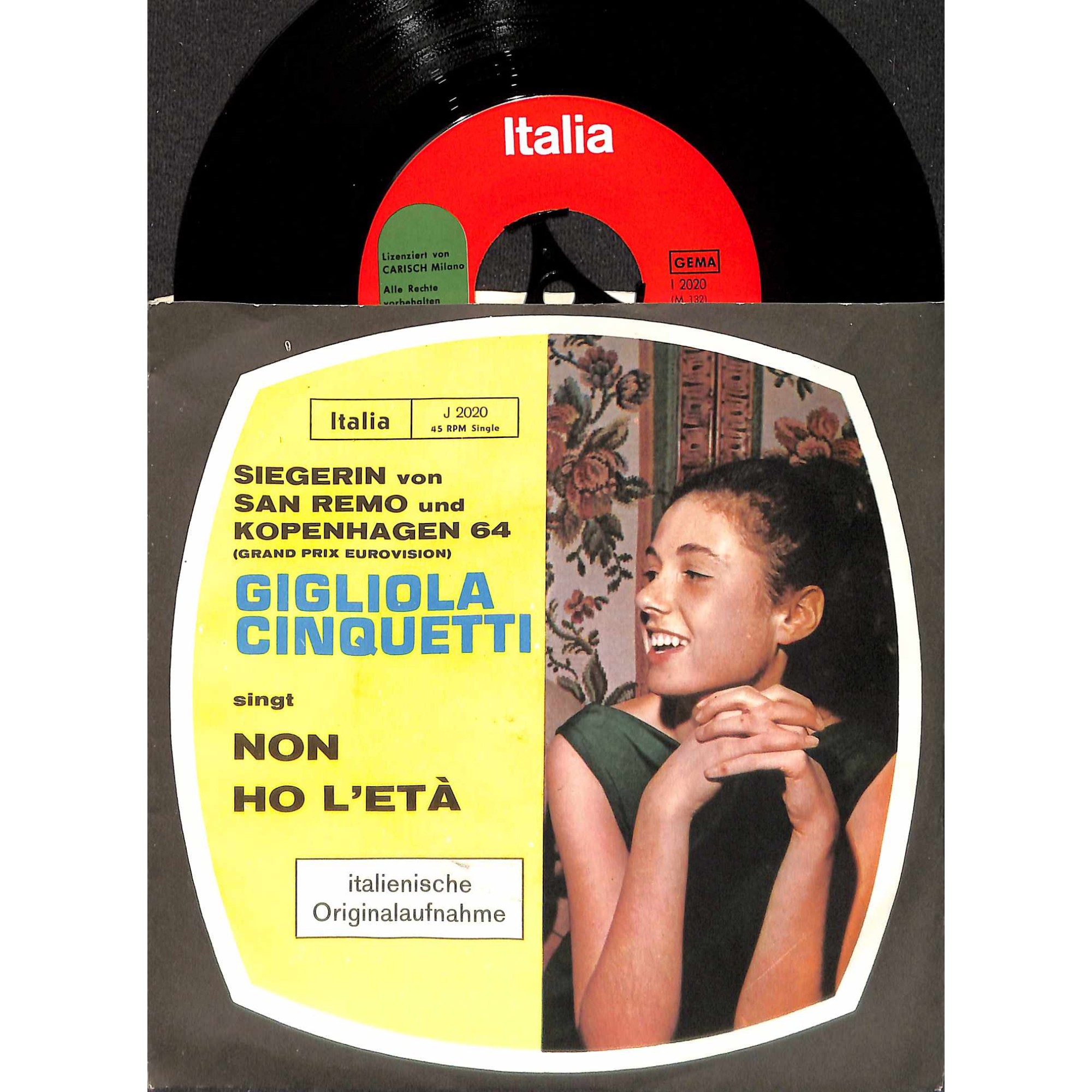 Single Vinyl: Gigliola Cinquetti - Non ho l'età + Sei und bravo ragazzo Single Vinyl: Gigliola Cinquetti - Non ho l'età + Sei und bravo ragazzo
