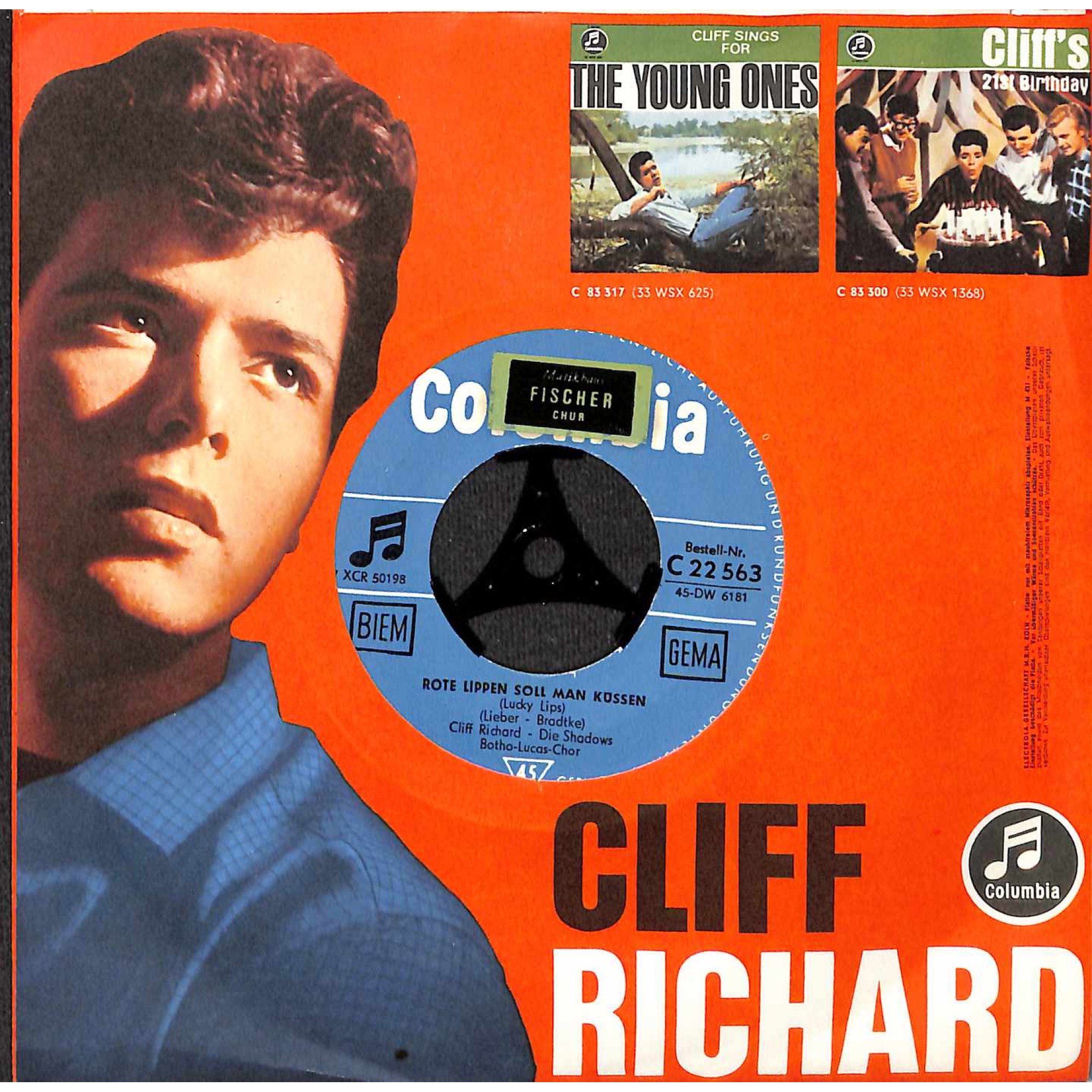 Single Vinyl: Cliff Richard - Rote Lippen soll man küssen + Let's make a memory Single Vinyl: Cliff Richard - Rote Lippen soll man küssen + Let's make a memory