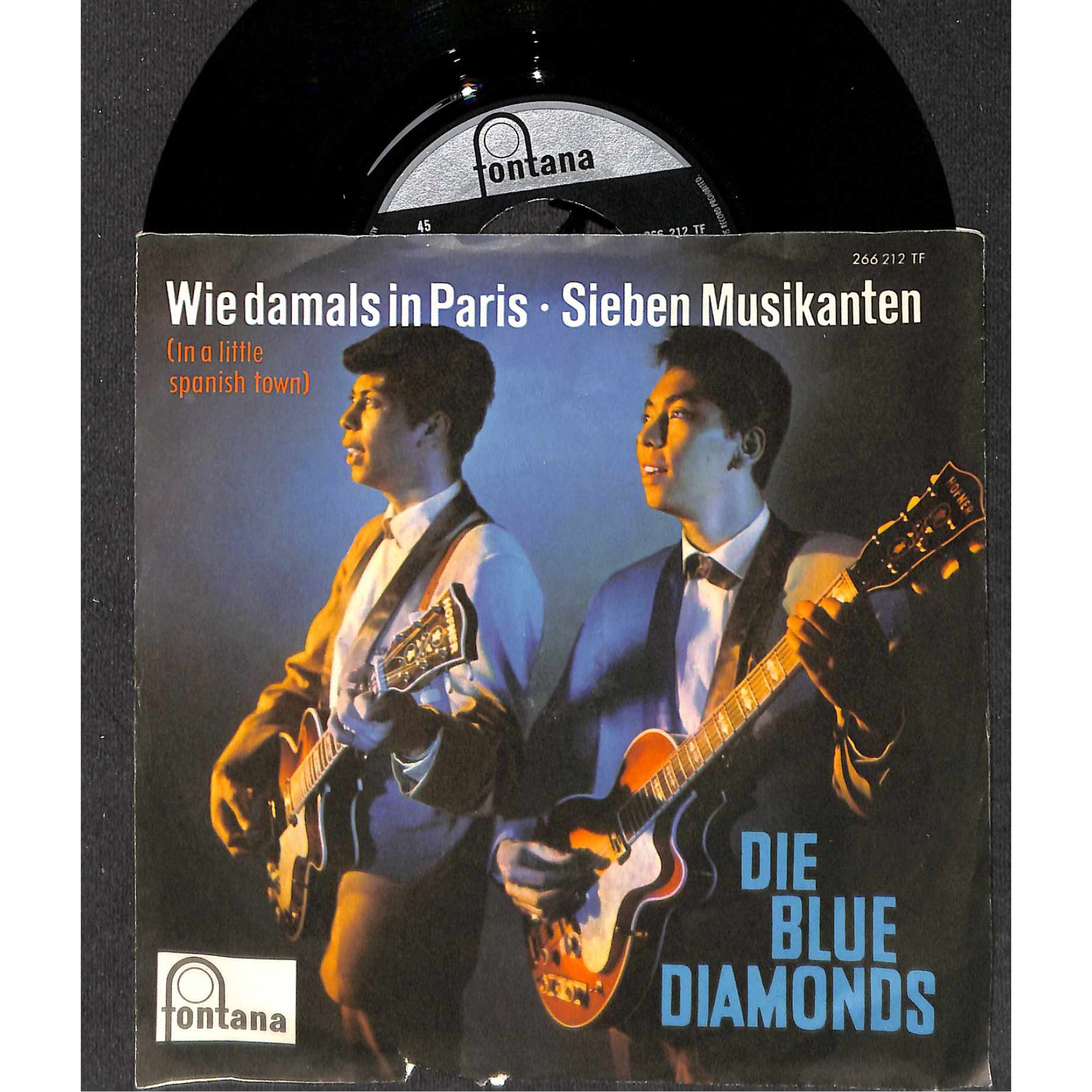 Single Vinyl: Die Blue Diamonds - Wie damals in Paris + Sieben Musikanten Single Vinyl: Die Blue Diamonds - Wie damals in Paris + Sieben Musikanten
