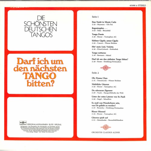 CD + LP: Die schönsten deutschen Tangos - Darf ich um den nächsten Tango bitten?