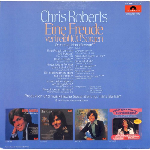 CD + LP: Chris Roberts - Eine Freude vertreibt 100 Sorgen - 1973