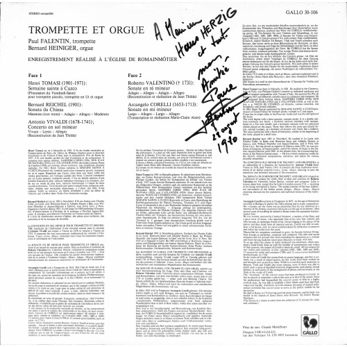 CD + LP: Paul Falentin & Bernard Heiniger - Trompete et Orgue - signiert