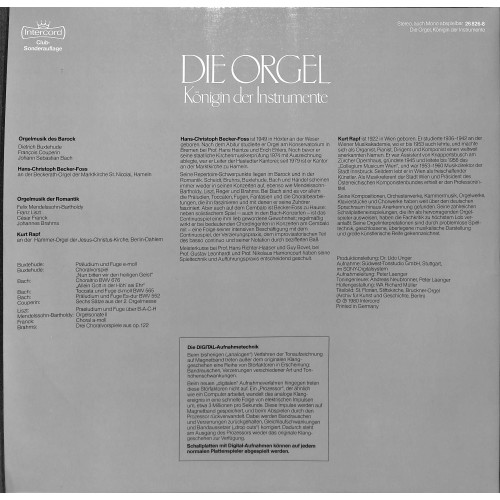 CD + LP: Die Orgel - Königin der Instrumente - 2LPs  -1980