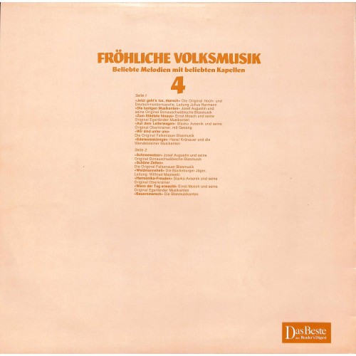 CD + LP: Fröhliche Volksmusik 4 - Beliebte Melodien mit beliebten Kapellen