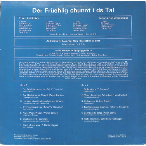 CD-Kopie von Vinyl: Chörli Zollikofen - Der Früehlig chunnt i ds Tal