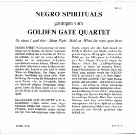 Single EP: Golden Gate Quartett - Negro Spirituals Single EP: Golden Gate Quartett - Negro Spirituals