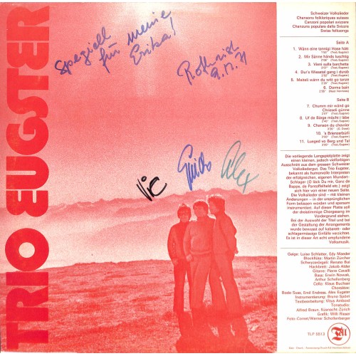 CD + LP: Trio Eugster - Schweizer Volkslieder - Signiert für Erika 1971