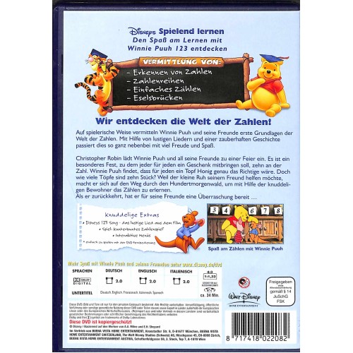 DVD Winni Puuh 123 - Walt Disney - Deutsch, Italienisch und Englisch