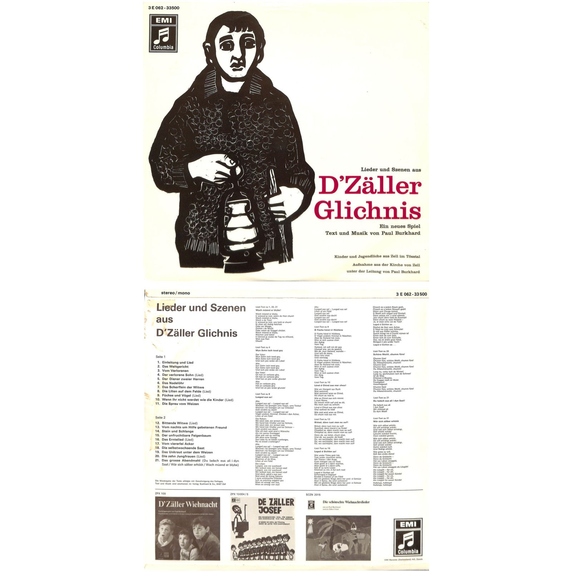 CD-Kopie von Vinyl: D'Zäller Glichnis - Original unter Leitung Paul Burkhard CD-Kopie von Vinyl: D'Zäller Glichnis - Original unter Leitung Paul Burkhard