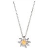 Schmuck: Collier Silber bicolor rhodiniert Edelweiss 44-48 cm verstellbar  