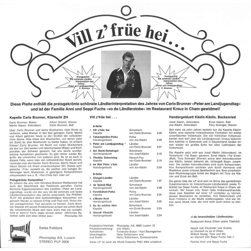 CD Carlo Brunner, Käslin-Käslin - Vill z'freu hei... 