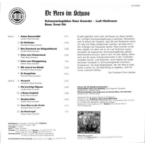 CD SD Rees Gwerder - Ludi Hürlimann - Dr Rees im Schuss - 1984