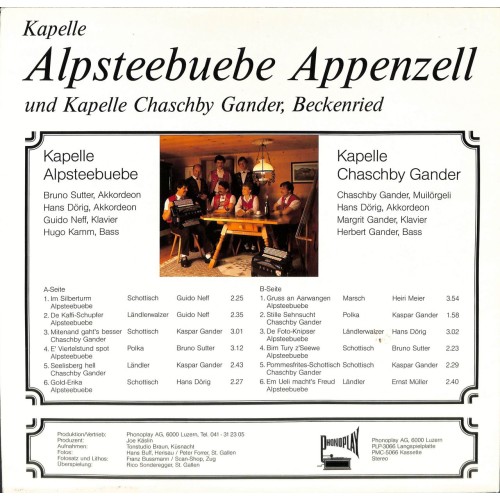 CD Kapelle Alpsteebuebe Appenzell und Chaschby Gander, Beckenried