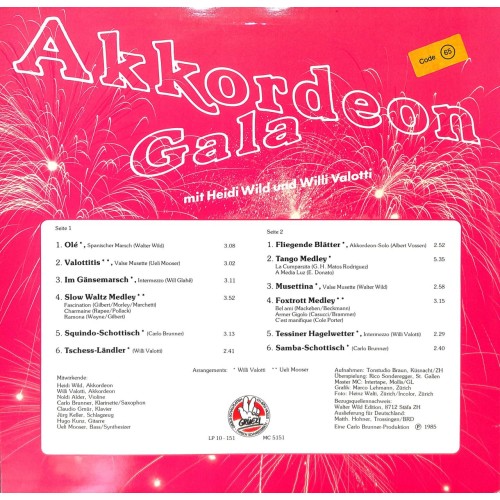 CD Akkordeon Gala mit Heidi Wild und Willi Valotti - 1985