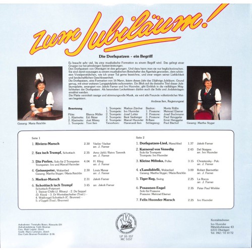 CD 15 Jahre Blaskapelle Dorfspatzen Oberägeri - 1986
