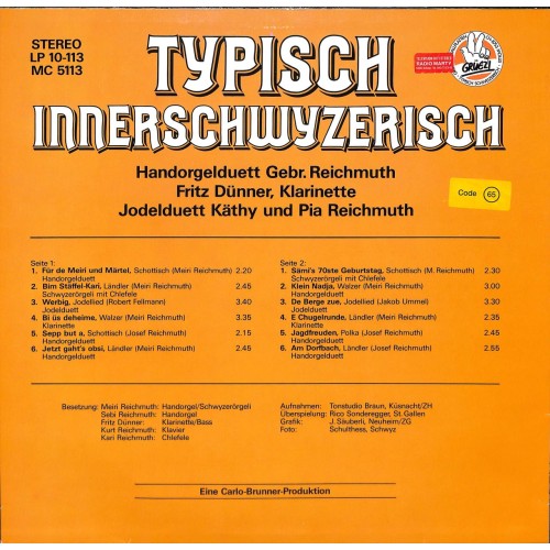 CD Typisch Innerschwyzerisch - diverse - 1984