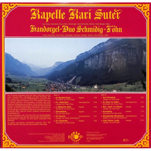 CD Kapelle Kari Suter - HD Schmidig-Föhn - 10 Jahre - 1984