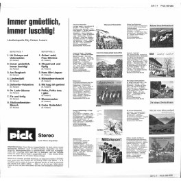 CD-Kopie von Vinyl: LK Edy Keiser Luzern - Immer gmüetlich, immer luschtig