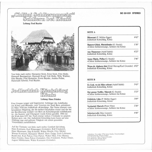 CD-Kopie von Vinyl: Jodlerklub Könizbärg Köniz - 1978
