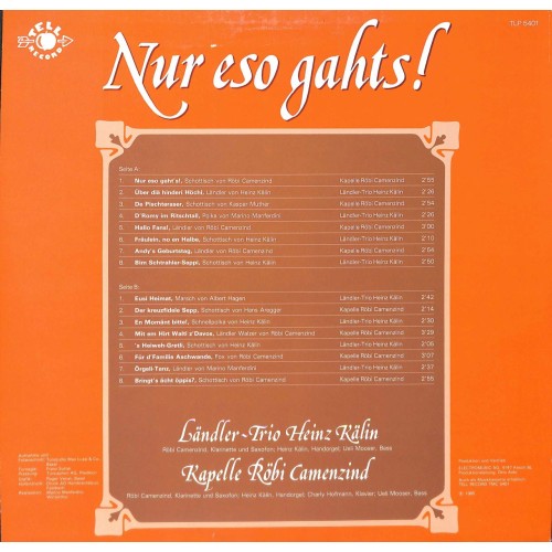 CD Ländler-Trio Heinz Kälin, Kapelle Röbi Camenzind - Nur eso gahts!