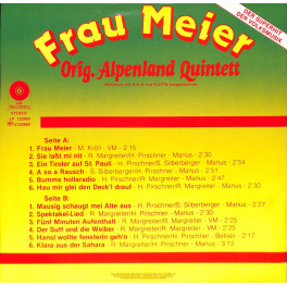 CD Orig. Alpenland Quintett - Frau Meier