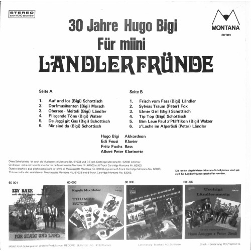 CD 30 Jahre Hugo Bigi - Für mini Ländlerfründe