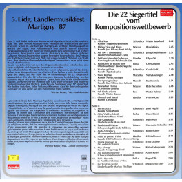 CD 5. Eidg. Ländlermusikfest Martigny - 1987