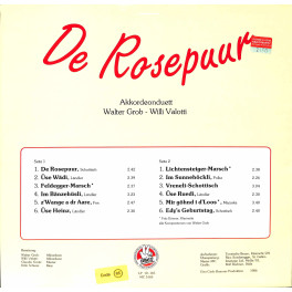 CD Akkordeonduett Walter Grob - Willi Valotti - De Rosepuur - 1986