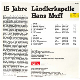 CD 15 Jahre Ländlerkapelle Hans Muff - 1982