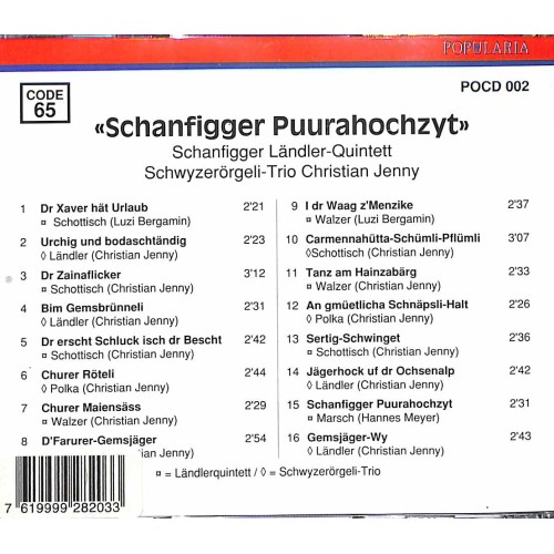 CD-Kopie: Schanfigger Puurahochzyt - Schanfigger Ländlerquintett