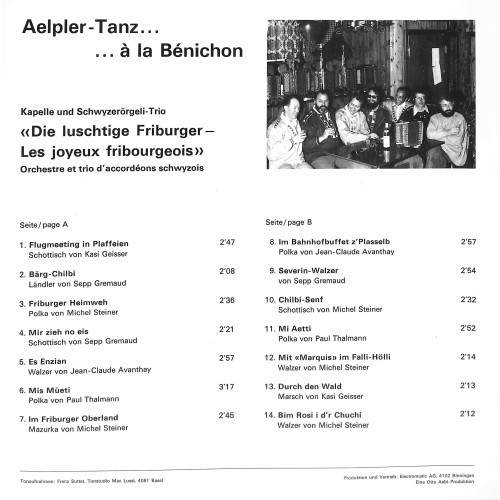 CD Die luschtige Friburger - Aelpler-Tanz ... à la Bénichon