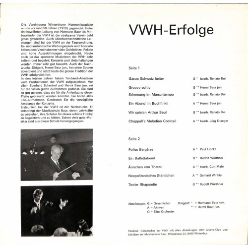 CD Vereinigung Winterthurer Harmonikaspieler - VWH-Erfolge, Ltg. Hermann Baur