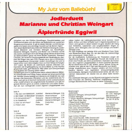 CD JD Marianne und Christian Weingart, Älplerfründe Eggiwil - My Jutz vom Ballebüehl
