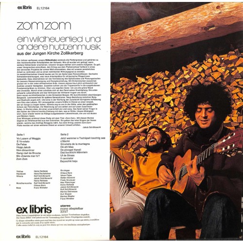 Occ.-LP Vinyl: zomzom Hüttenmusik Junge Kirche Zollikerberg