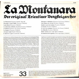 CD Original Trientiner Bergsteigerchor - La Montanara  - 1975