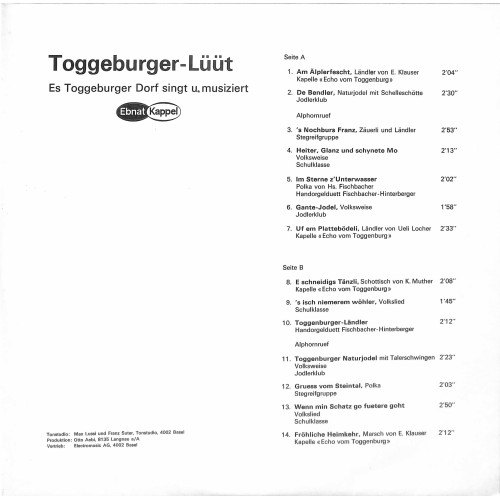 CD Toggeburger-Lüüt - Es Toggeburger Dorf singt u. musiziert 