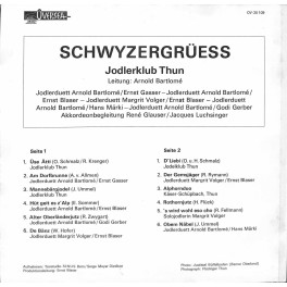 CD Jodlerklub Thun - Schwyzergrüess