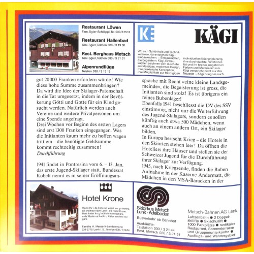 CD D'Schwyz hört nid uf in Winterthur - Jugendskilager Lenk - 1978