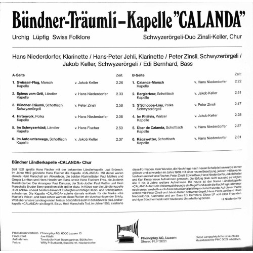 CD Kapelle Calanda - Bünder-Träumli mit SD Zinsli-Keller Chur
