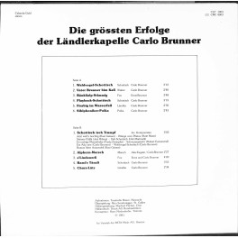 CD Die grössten Erfolge der Ländlerkapelle Carlo Brunner - 1981