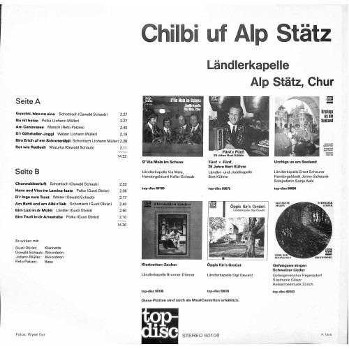 CD Chilbi uf Alp Stätz - Ländlerkapelle Alp Stätz Chur