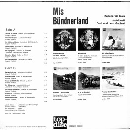 CD Mis Bündnerland - Kapelle Via Mala, JD Dorli und Lenz Gadient