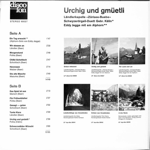 CD Urchig und gmüetli - LK Zürisee-Buebe, SD Gebr. Kälin, Eddy Jegee mit em Alphorn