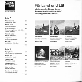 CD Für Land und Lüt - LK Zürisee-Buebe, SD Gebr. Kälin, Eddy Jegee mit em Alphorn