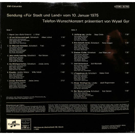 CD Für Stadt und Land, Sendung vom 10. Januar 1975 Wunschkonzert mit Wysel Gyr
