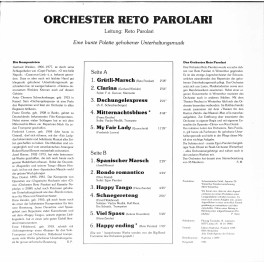 CD Orchester Reto Parolari - Eine bunte Palette gehobener Unterhaltungsmusik