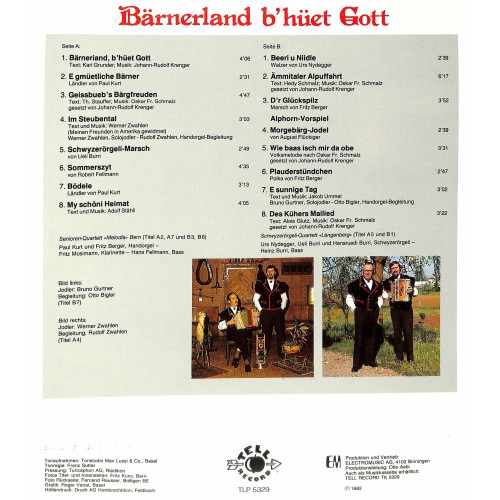 CD Jodler-Doppelquartett Pontonier-Fahrverein Worblaufen - Bärnerland b'hüet Gott